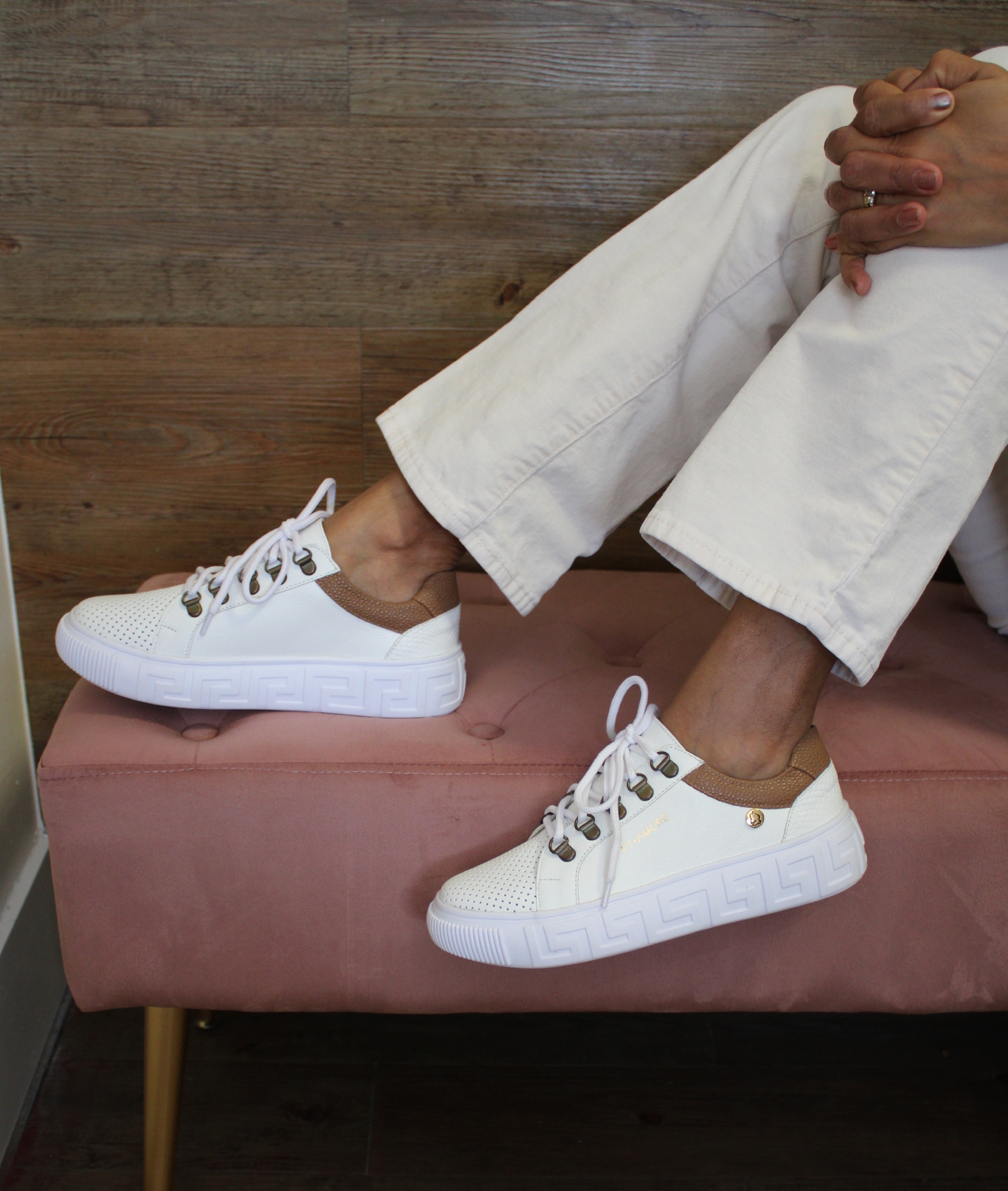 Fashionable Sneakers Bone White 4897