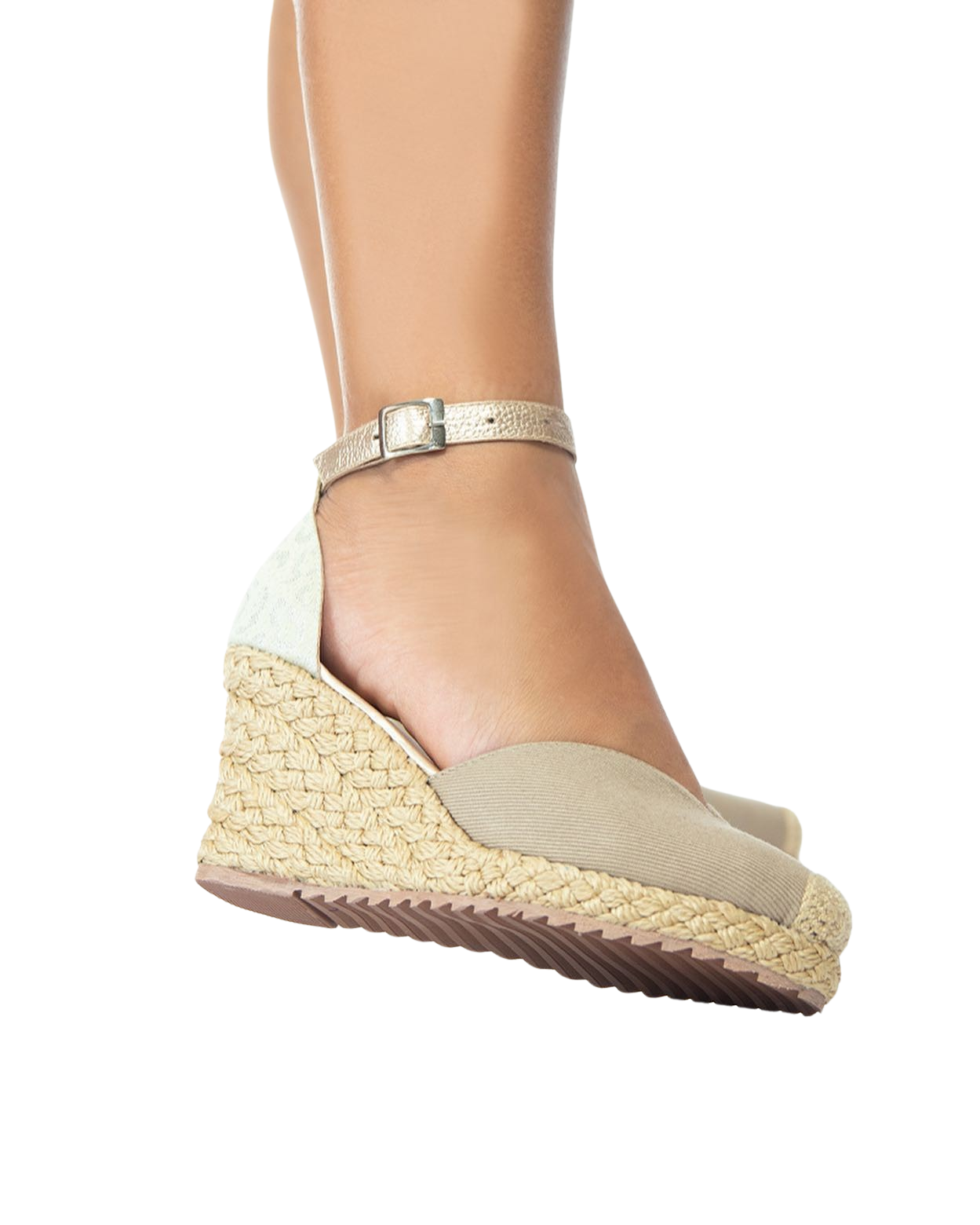 Beige Platform Wedge Heel - Handmade Natural Charm