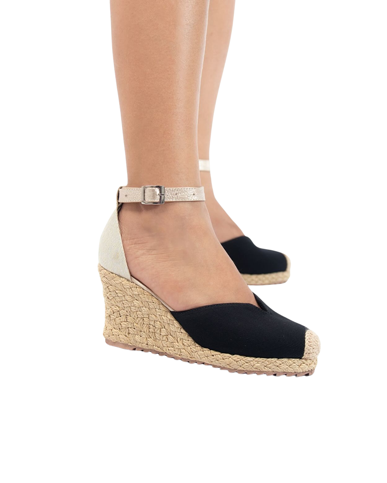 Black Platform Wedge Heel - Handmade Natural Charm