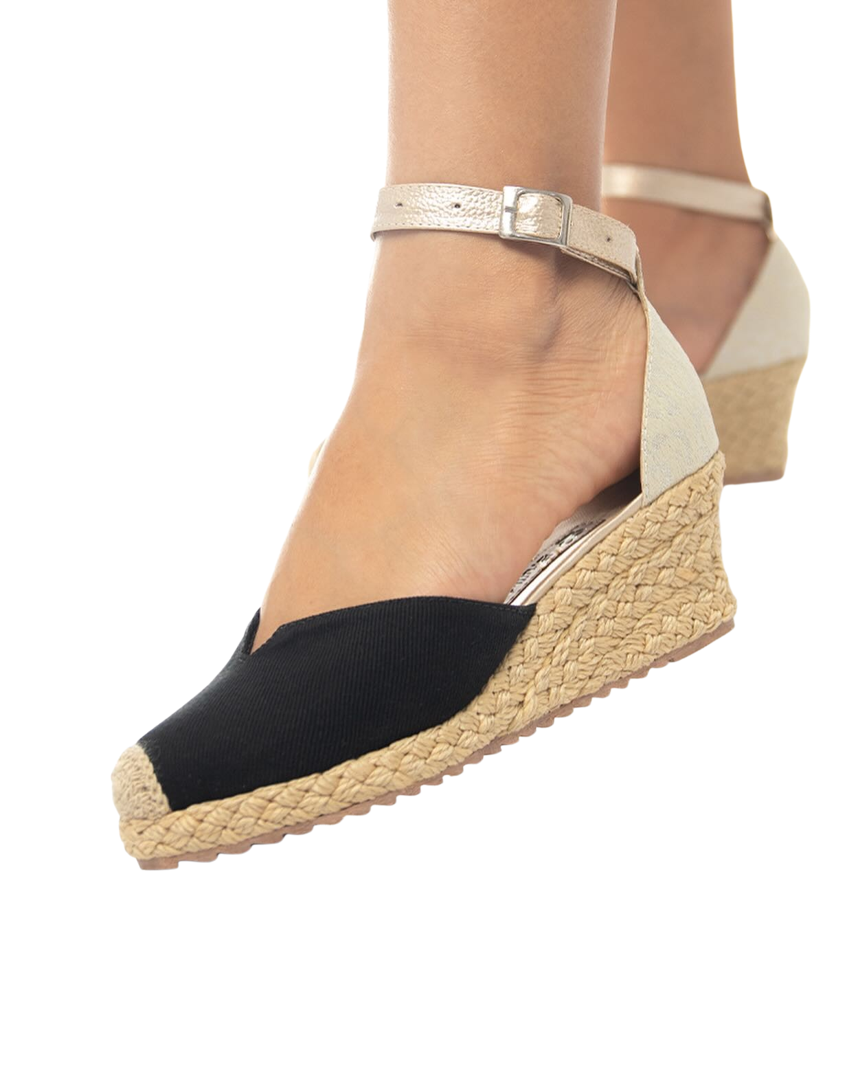 Black Platform Wedge Heel - Handmade Natural Charm
