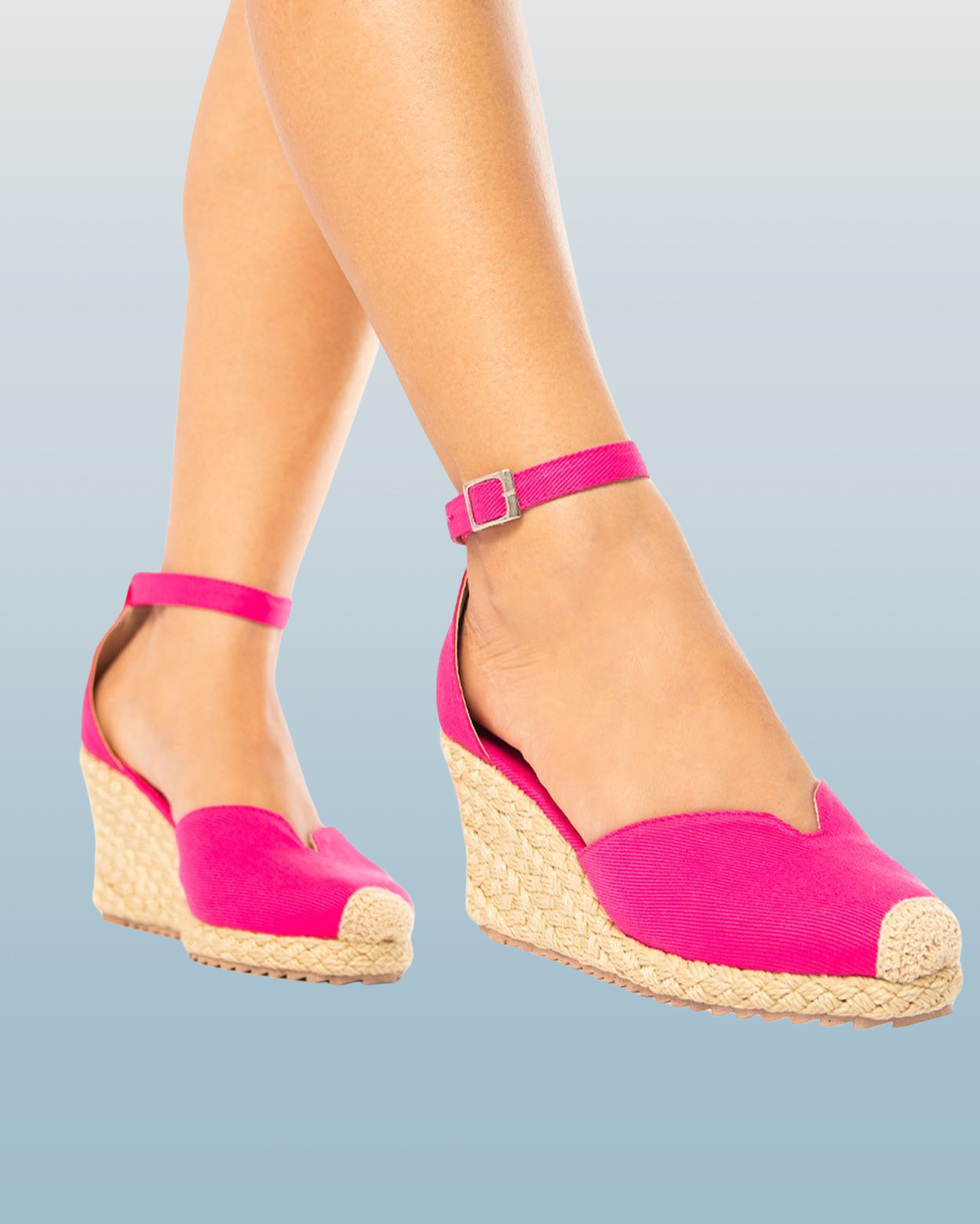 Fuchsia Platform Wedge Heel - Handmade Natural Charm
