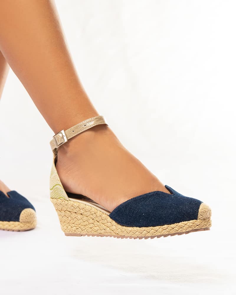 Jean Platform Wedge Heel - Handmade Natural Charm