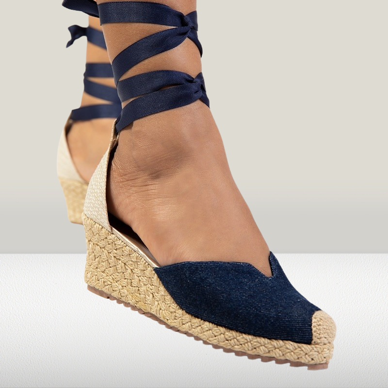 Jean Platform Wedge Heel - Handmade Natural Charm