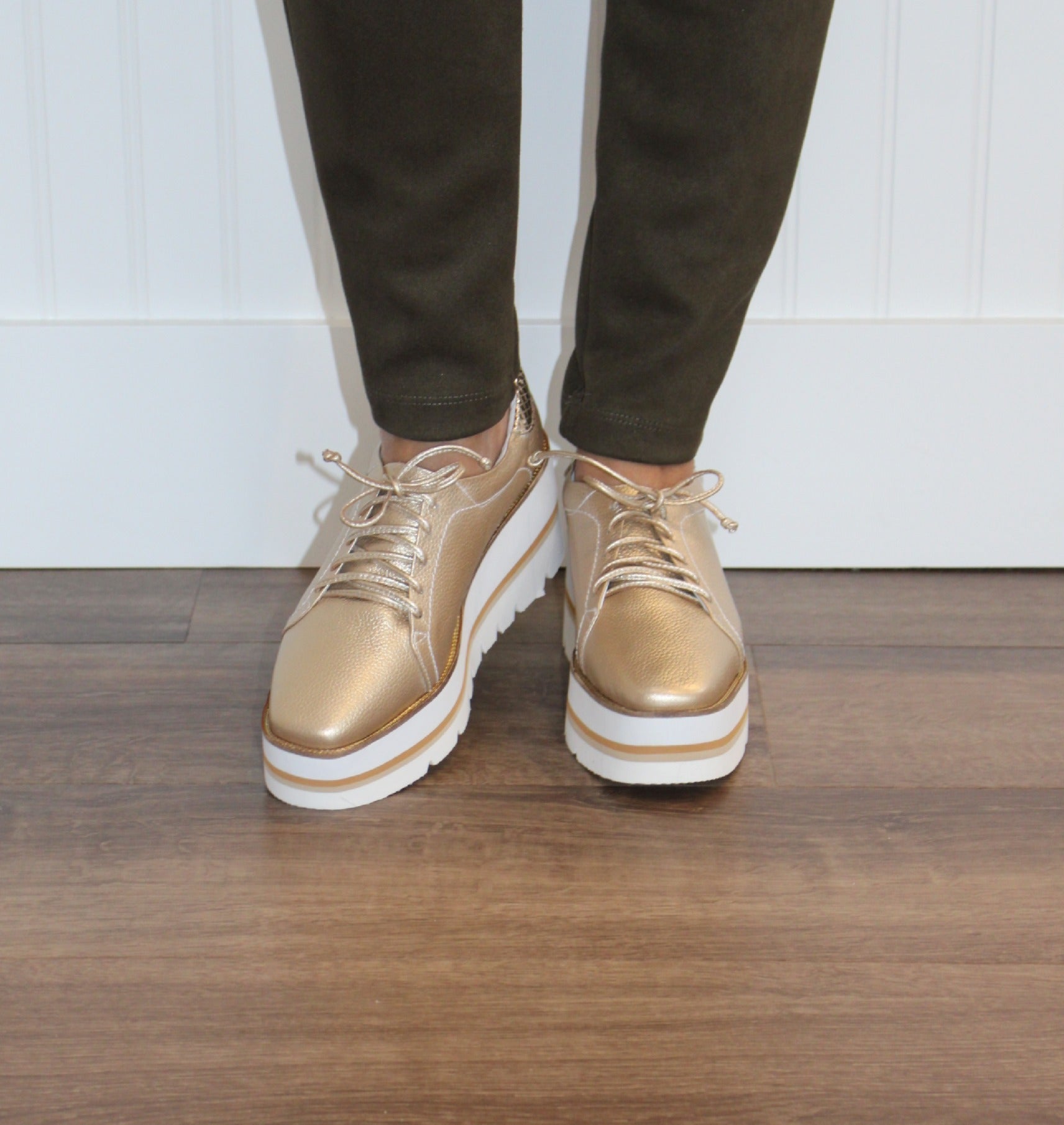 Golden Fashionable Sneakers