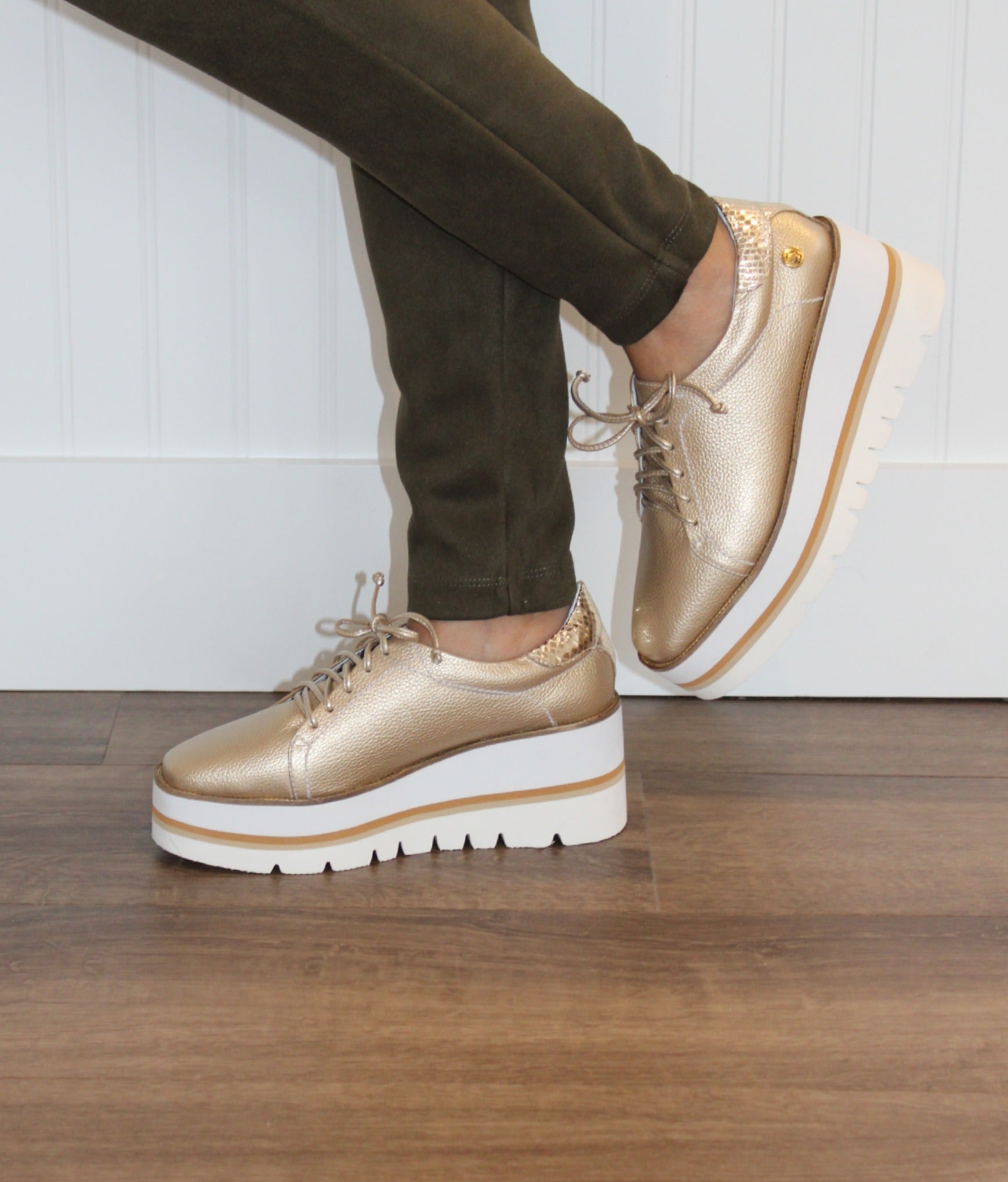 Golden Fashionable Sneakers