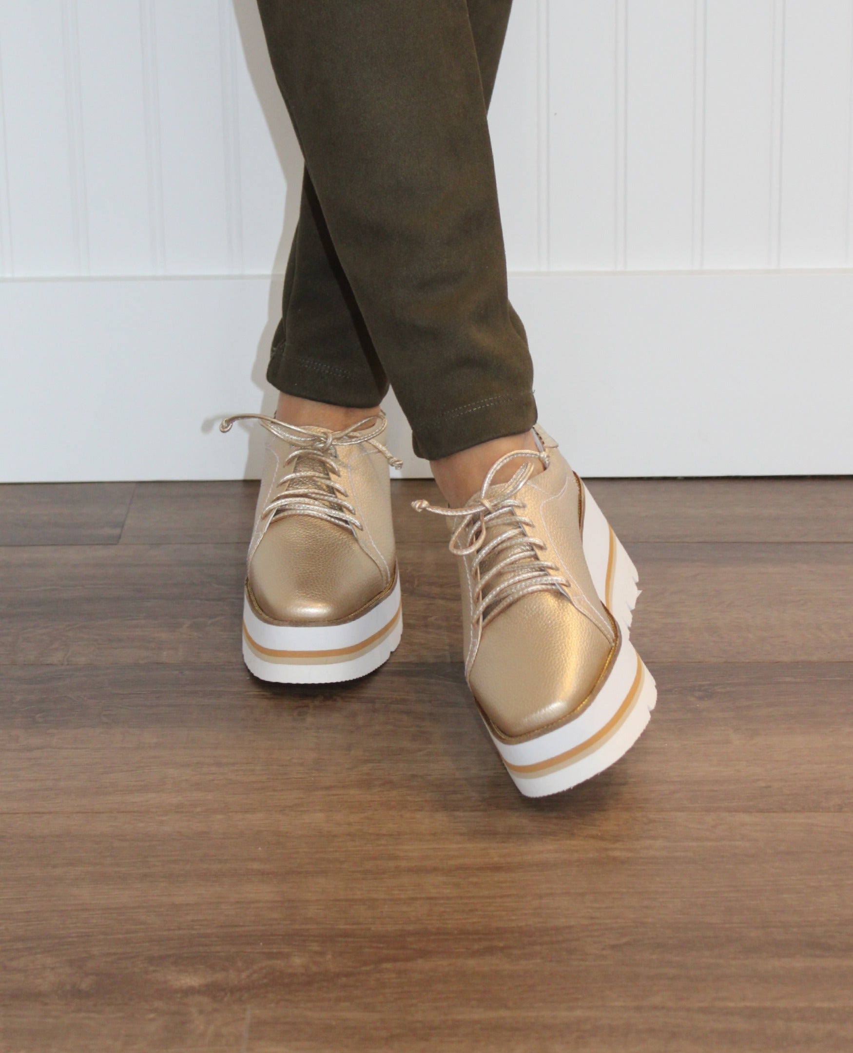 Golden Fashionable Sneakers