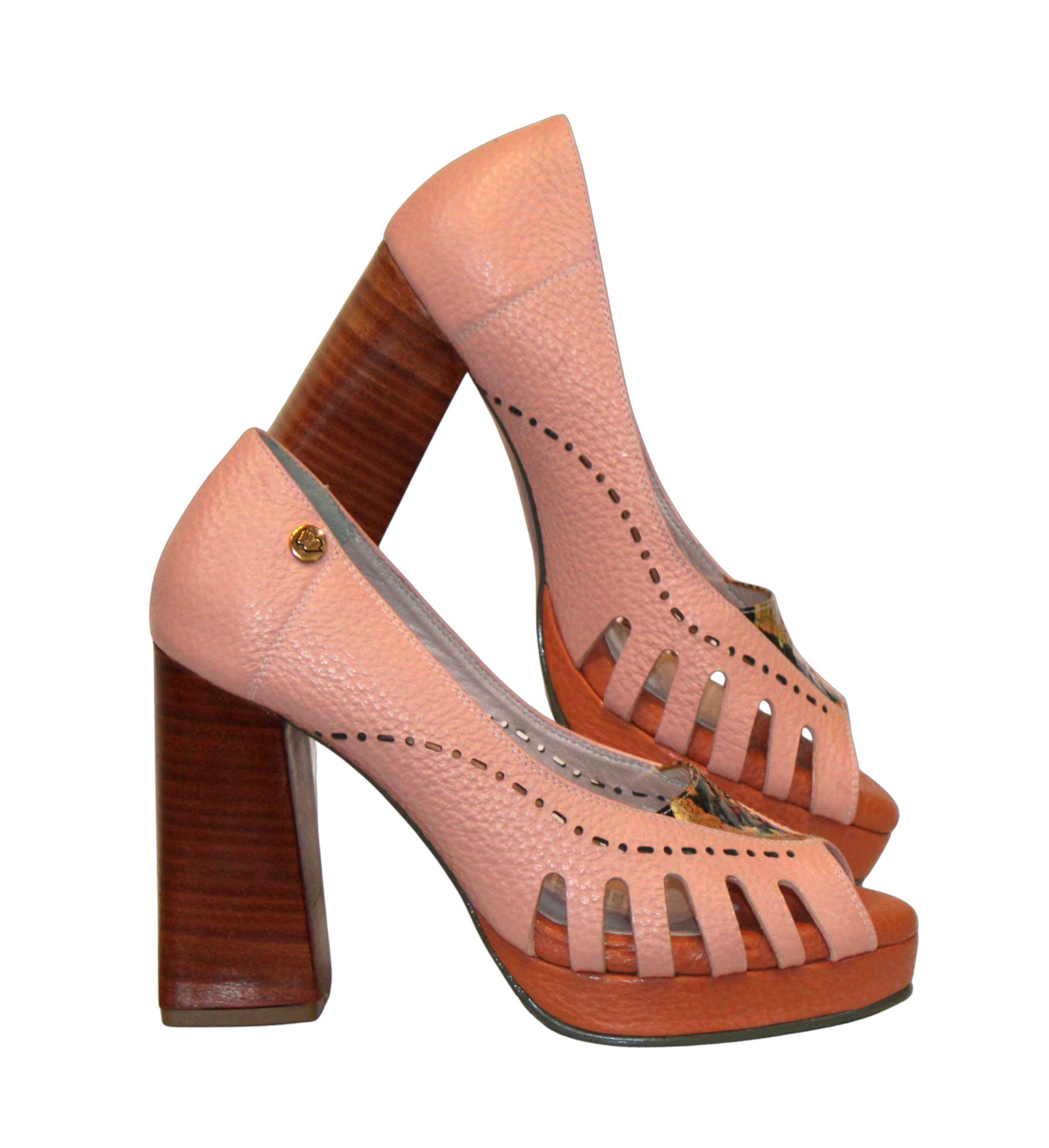 Peep toe, in leather | Ref 712