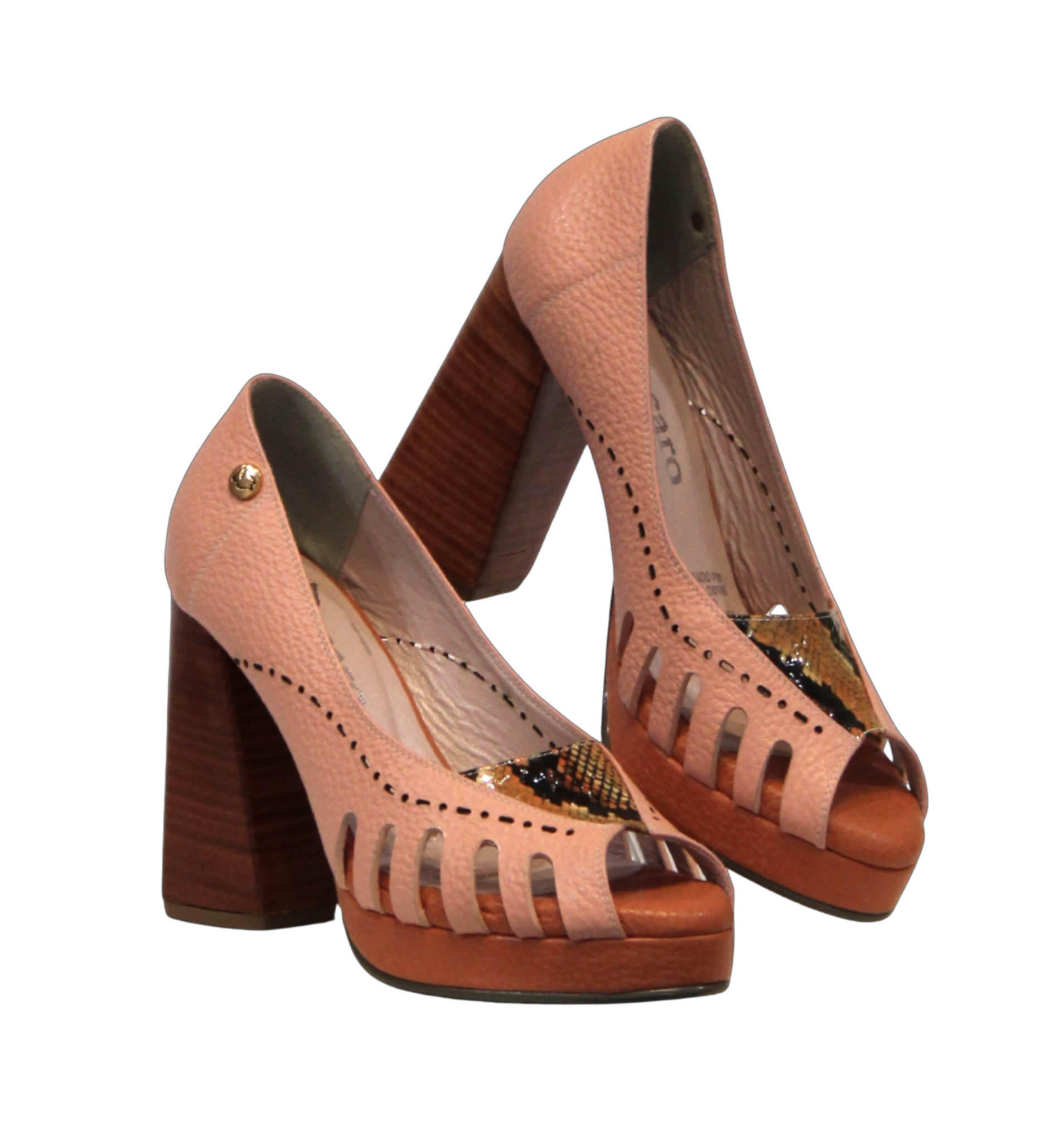 Peep toe, in leather | Ref 712