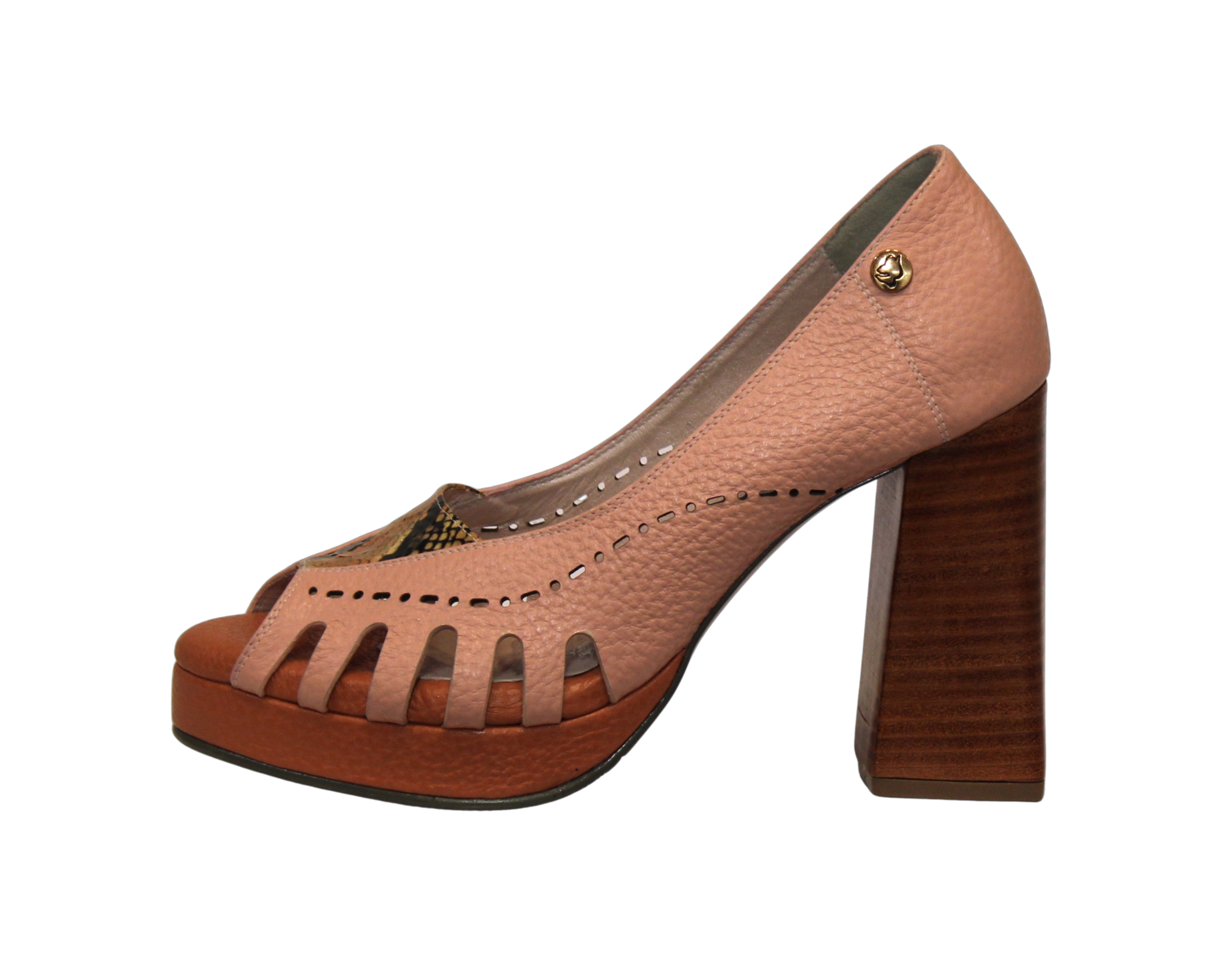 Peep toe, in leather | Ref 712
