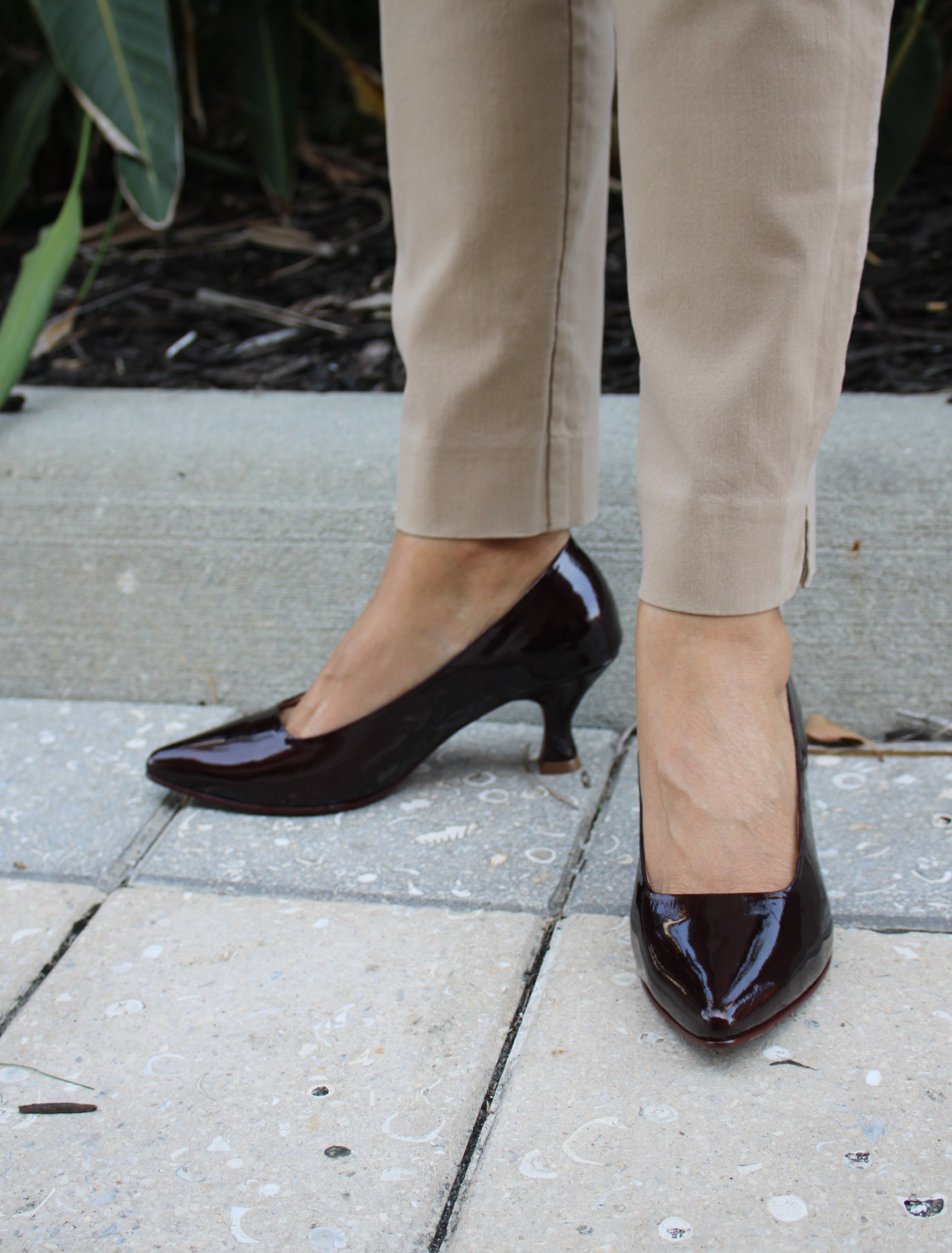 Glossy Red Wine High Heel in Leather | REF 3242
