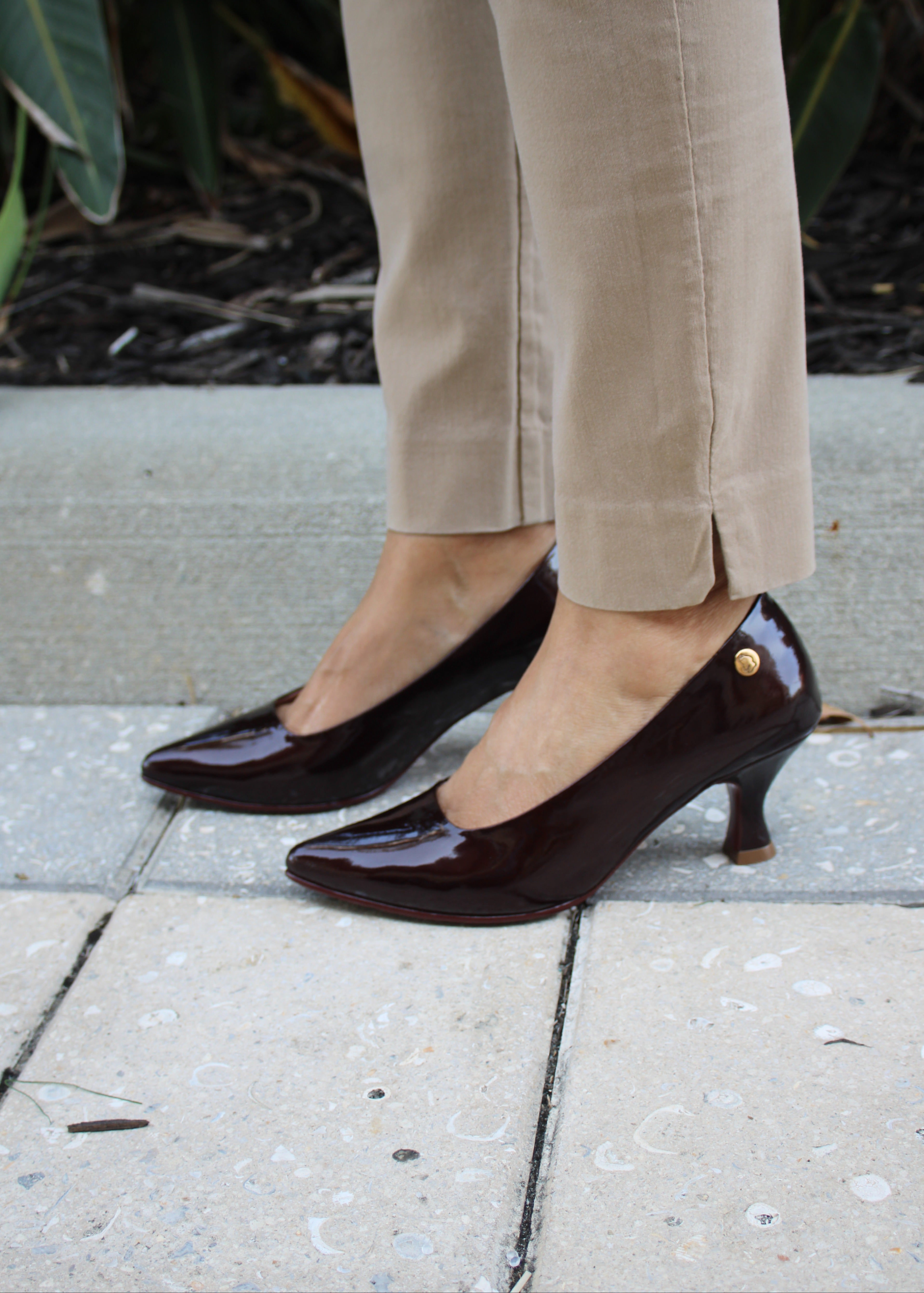 Glossy Red Wine High Heel in Leather | REF 3242