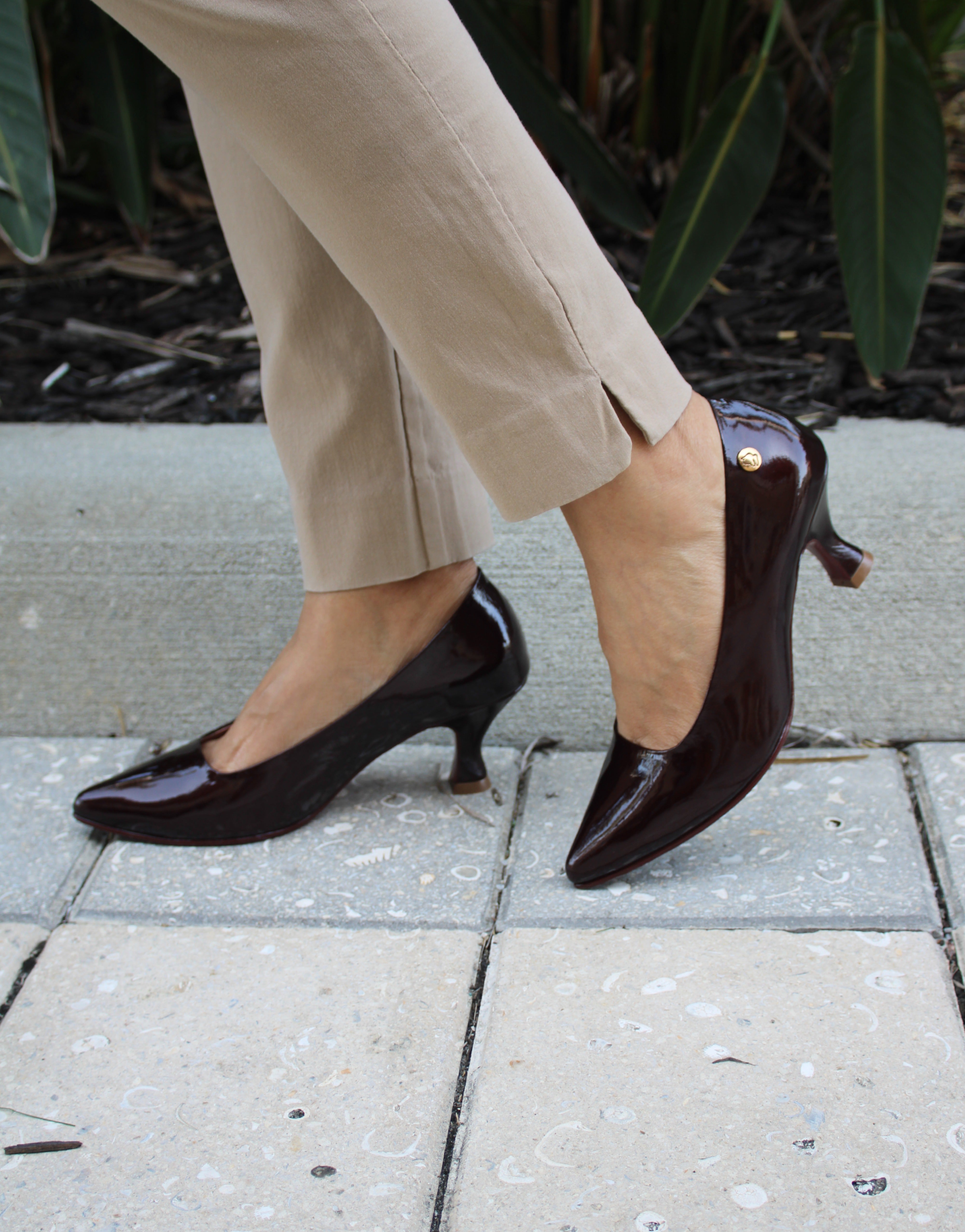 Glossy Red Wine High Heel in Leather | REF 3242