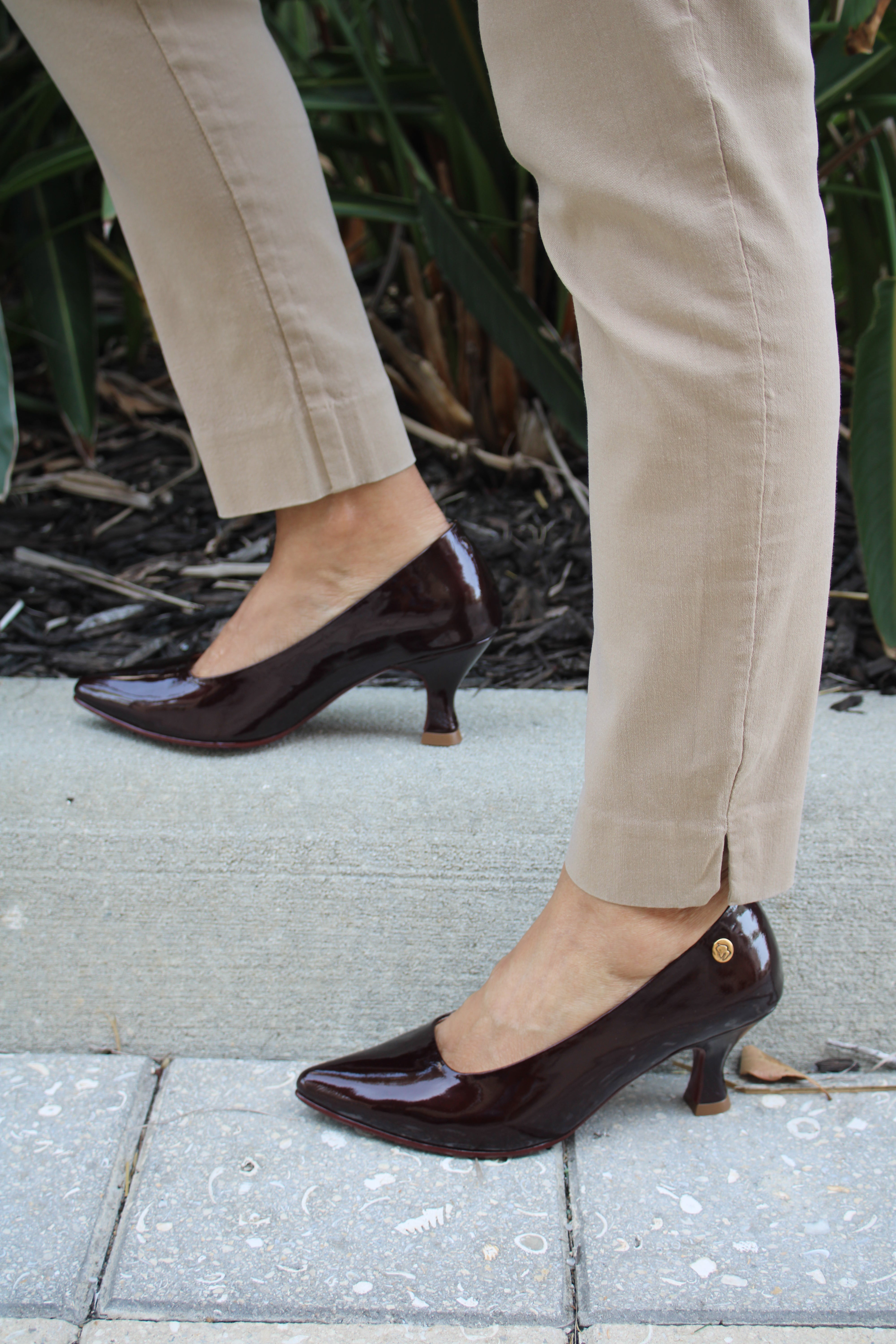 Glossy Red Wine High Heel in Leather | REF 3242