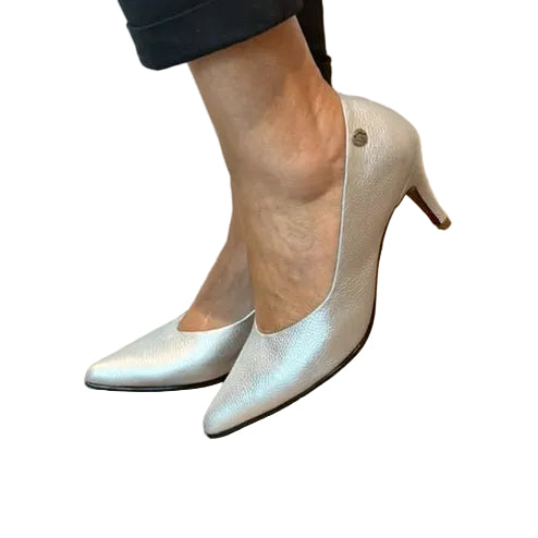 Soft Luxe Silver Leather Stiletto | REF 3823