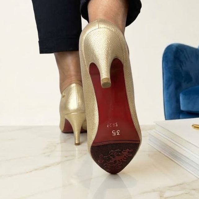 Soft Luxe Gold Leather Stiletto | REF 3823